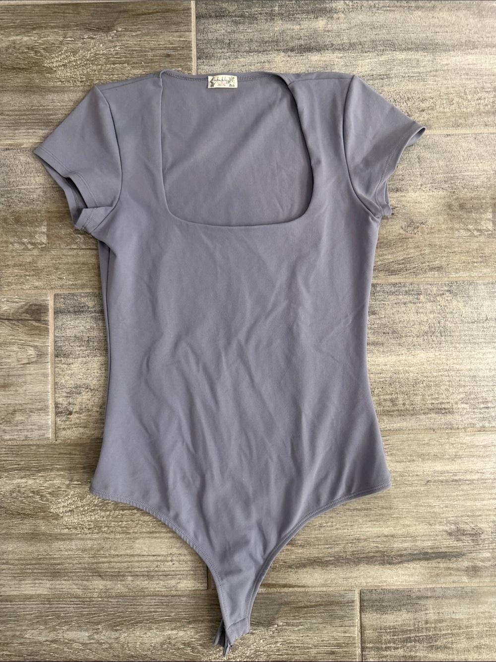Free People Lavender Square-Neck Short Sleeve Bodysuit